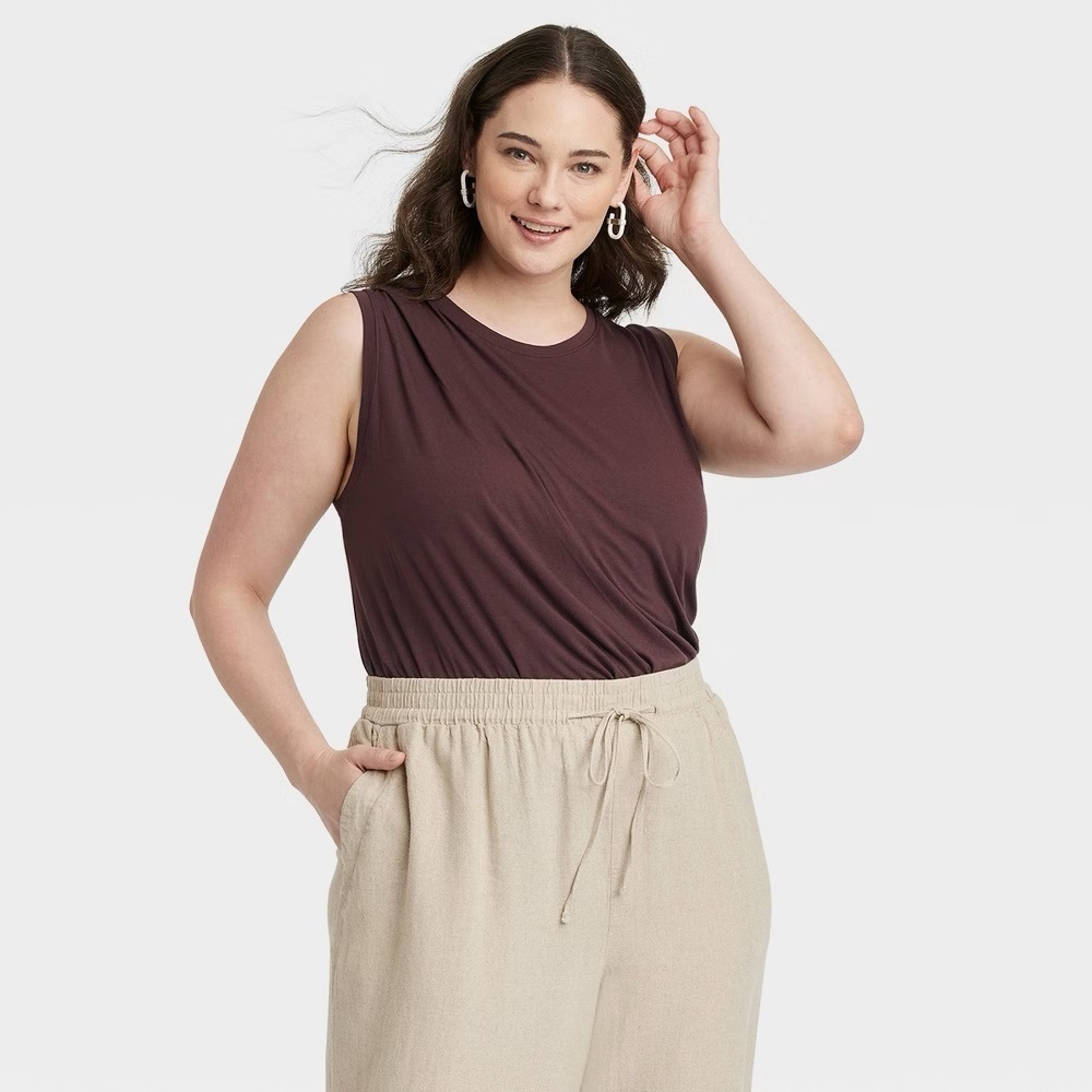 Women's Drape Front Bodysuit - A New Day™ Dark Brown